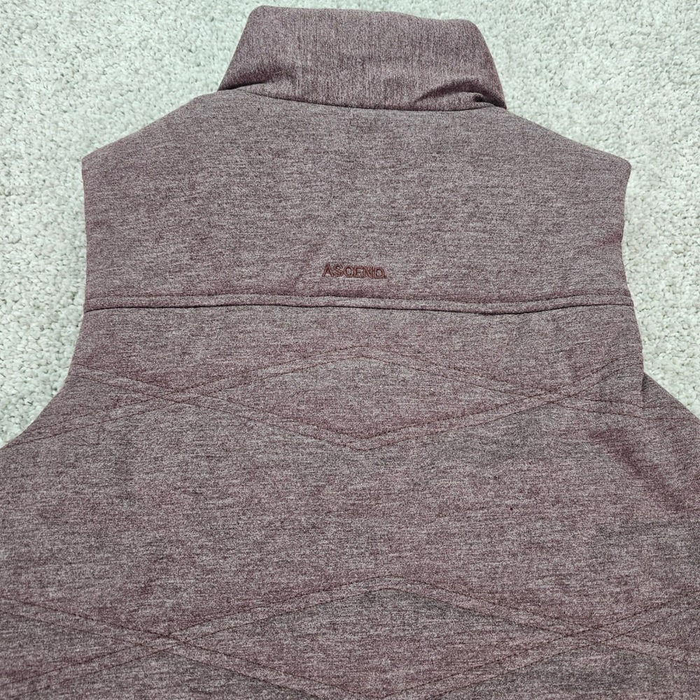 Ascend Quilted Heathered Purple Vest Womens Size M Full Zip Pockets Stand Collar - Picture 7 of 7